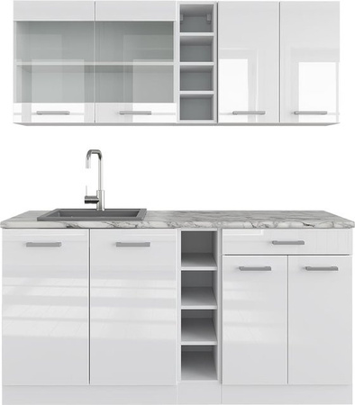 Vicco R-Line Single Küchenzeile in Weiß Hochglanz, Breite: 160 cm