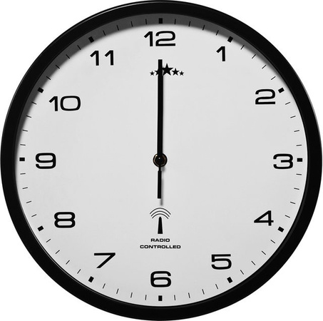 Monzana Funkwanduhr Schwarz Rund mit Silent-Funktion Durchmesser: 31 cm