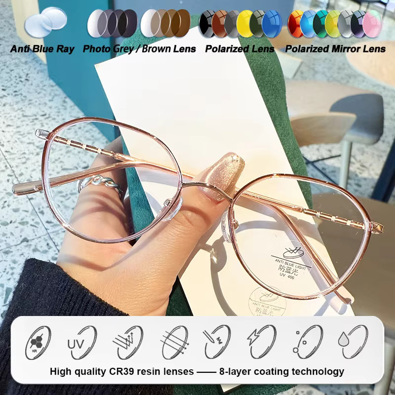 CLLOIO Korrektionsbrille, Polygon, Metall, Gold, Damen, Vollrand - Bild 2
