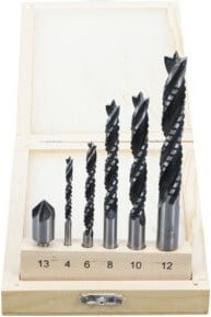 BGS Holzkronen-Fräsbohrer-Satz 6-teilig in Silber, Durchmesser 4 bis 12 mm - Bild 1