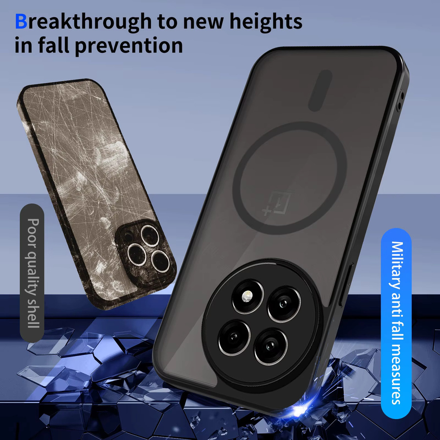 Matt MagSafe Magnetische kabellose Ladehülle für OnePlus 15 13T R 13R Ace 5 Pro 5G Nord 5 CE5 in Schwarz - Bild 6