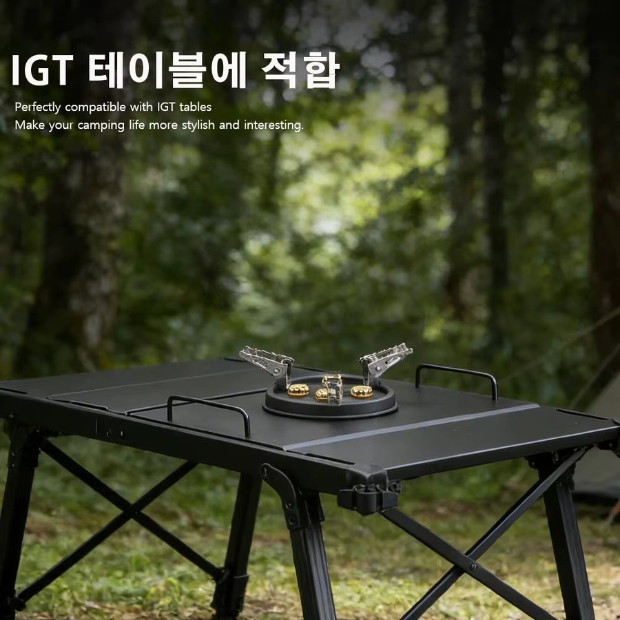 Pandatour IGT Gaskocher Messingkocher mit 11000W Hochleistung in Gold und Schwarz für Camping und Picknick - Bild 4
