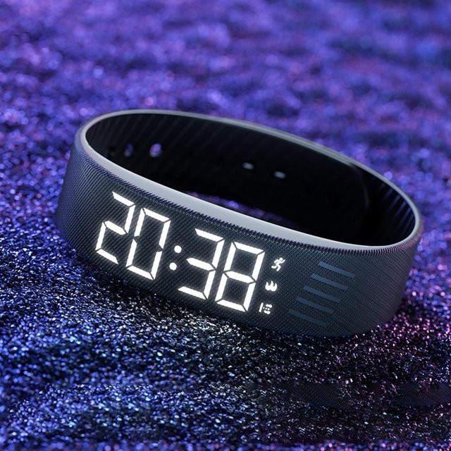 Tianongha Digitaluhr, Silikon, Schwarz, Unisex - Bild 1
