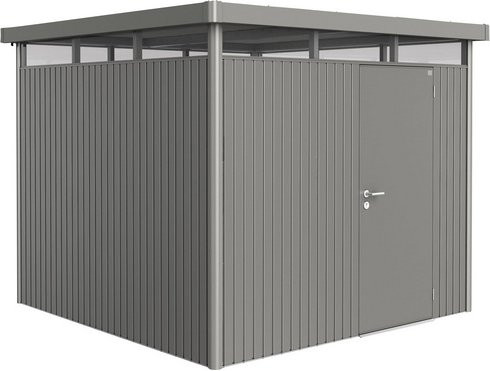 Biohort HighLine Gerätehaus aus Metall mit Einzeltür und Satteldach in Quarzgrau-Metallic, B/H/T: 275 x 222 x 275 cm - Bild 2
