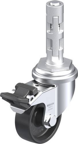 Blickle LRA-POA 50G-FI-E01 Lenkrolle mit Feststeller in Schwarz und Silber, Rad-Durchmesser: 50 mm, Tragfähigkeit: 75 kg - Bild 1