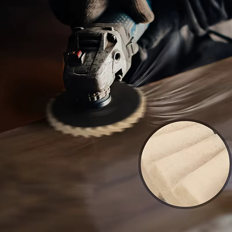 Wollfilz Polierpad für Winkelschleifer in Weiß, 4,5/5 Zoll Schleifscheibe zum Polieren von Metall, Glas und Keramik - Bild 5