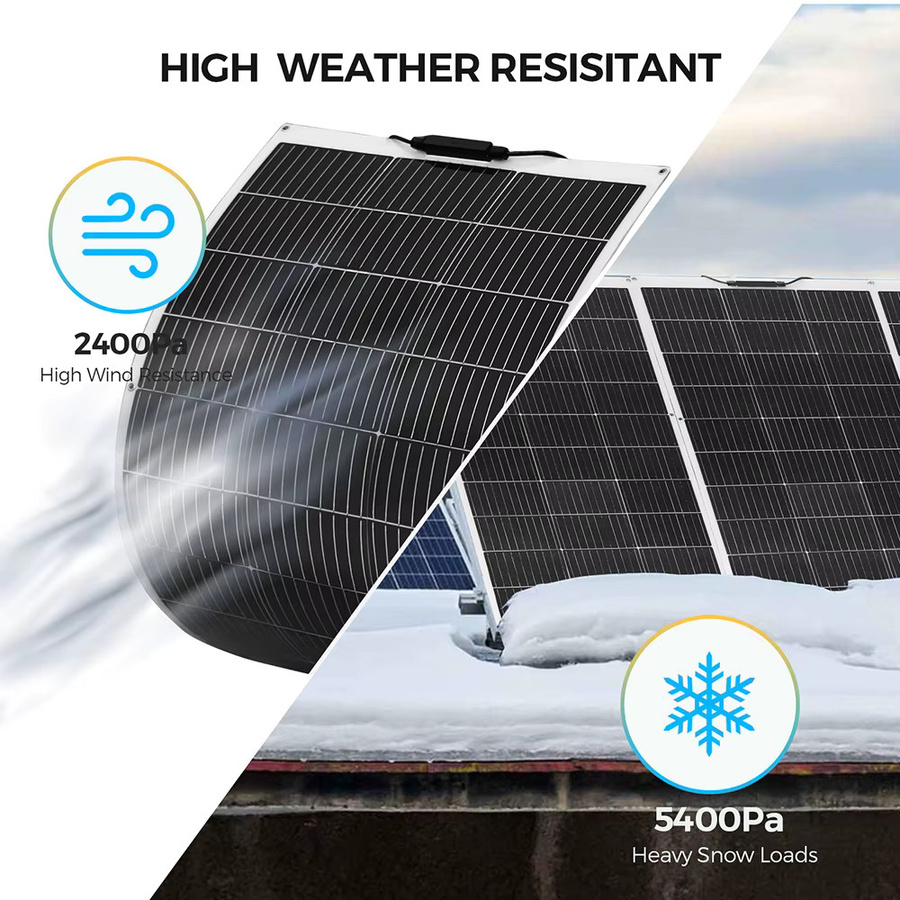 BOGUANG Monokristallines Solarmodul 100 Watt, 12 Volt Solarpanel in Schwarz für Wohnmobil, Marine und Boot - Bild 5