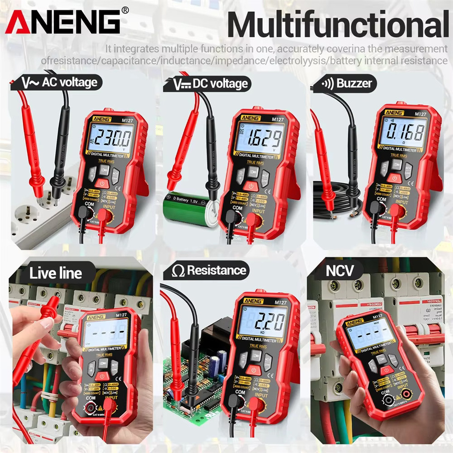 ANENG MINI Multimeter Tester mit NCV-Sensor zur AC/DC Spannungswiderstandsmessung und Nullstrom-Erkennung - Bild 5