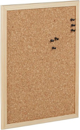ZELLER Pinnwand aus Kork und Holz in Braun, B: 36,5 cm, H: 26 cm