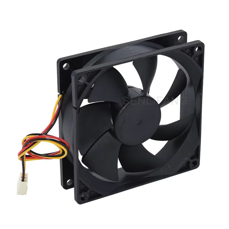 Server-Lüfter FD129225LL-N von Julongfengbao, DC12V 0,12A, 3Pin, Schwarz, B/T/H: 90 x 90 x 25 mm - Bild 2