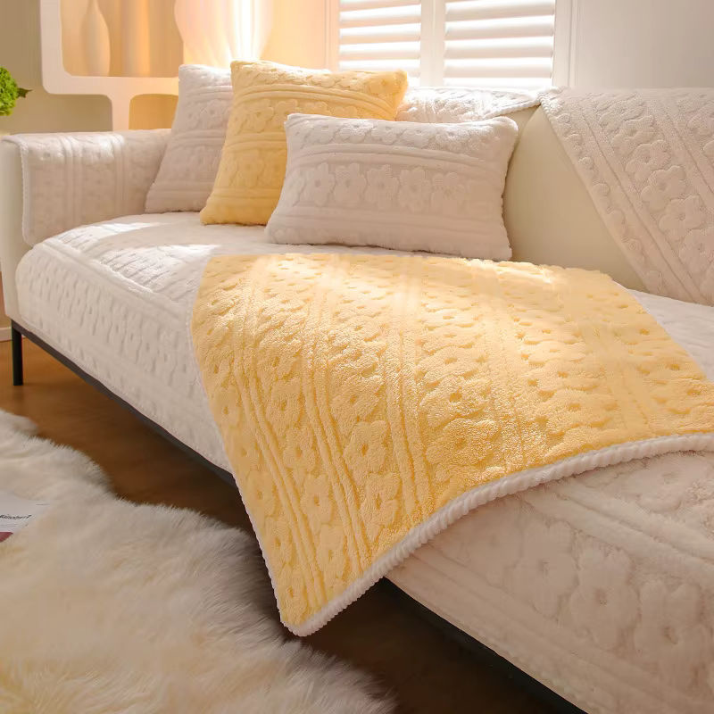 Winter Sofa Kissen aus Plüsch mit rutschfester Oberfläche für eine universelle Abdeckung - Bild 2