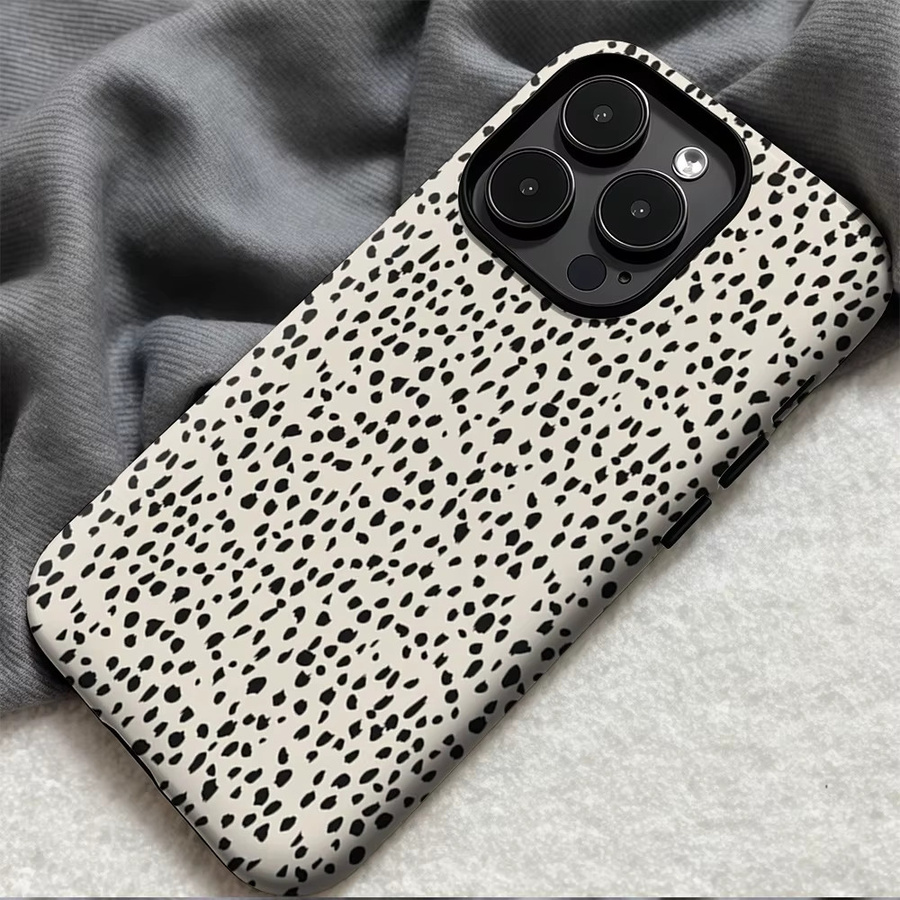 Potdemiel Handyhülle mit neutraler Punktstruktur für iPhone 11 bis 17 Pro Max Plus, doppellagige Rückseite, Farbe: Weiß - Bild 5