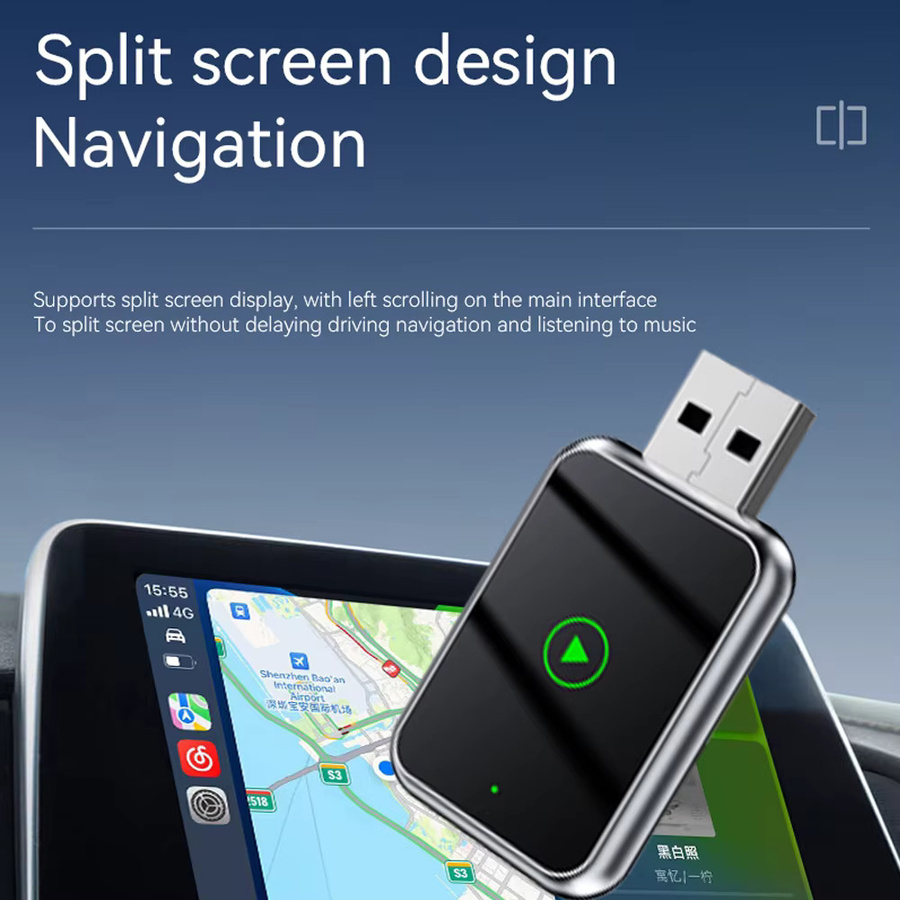 Jumunion Android Auto Dongle Plug&Play Adapter für kabelloses CarPlay mit Wi-Fi und Bluetooth 5.0 in Schwarz und Silber - Bild 4