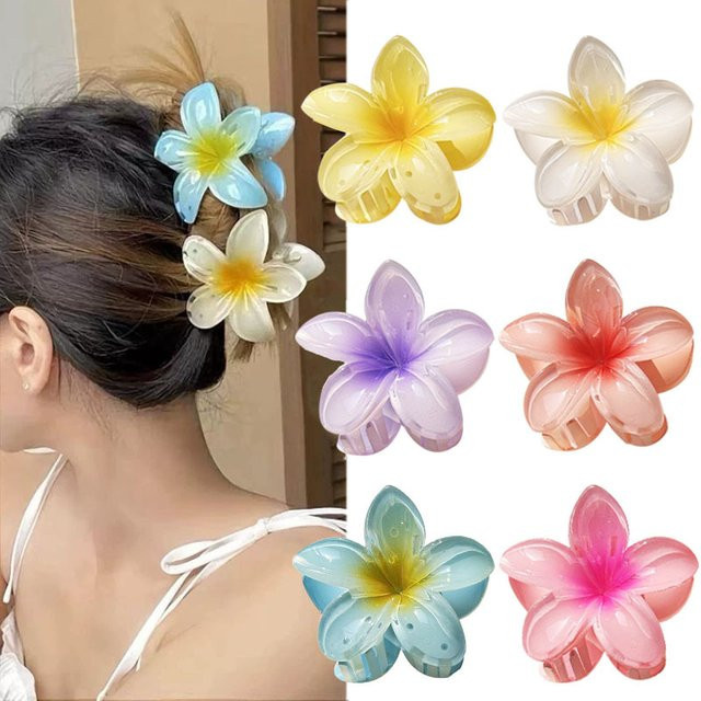 Haarclip, 3 Stück, Boho Gradienten Große Blume, Acryl, Damen - Bild 1
