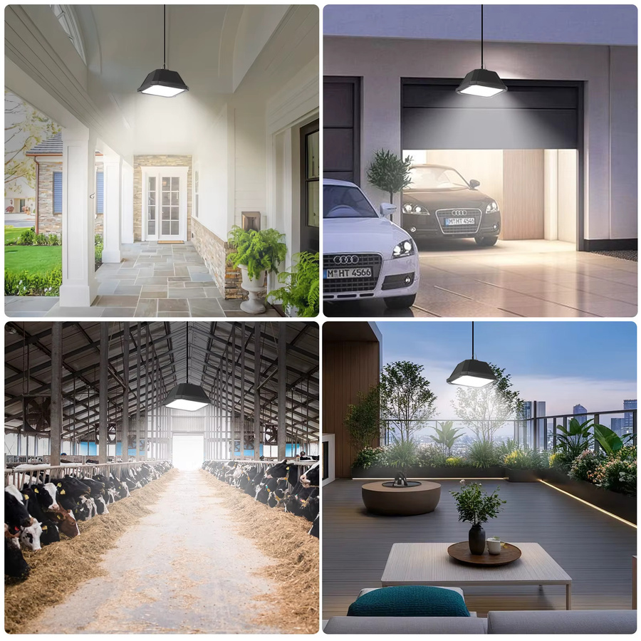YQCHEZI 2-Kopf Solar-Pendelleuchte in Schwarz mit warmweißem LED-Licht und USB-Aufladung für Außenbereich und Garten - Bild 5