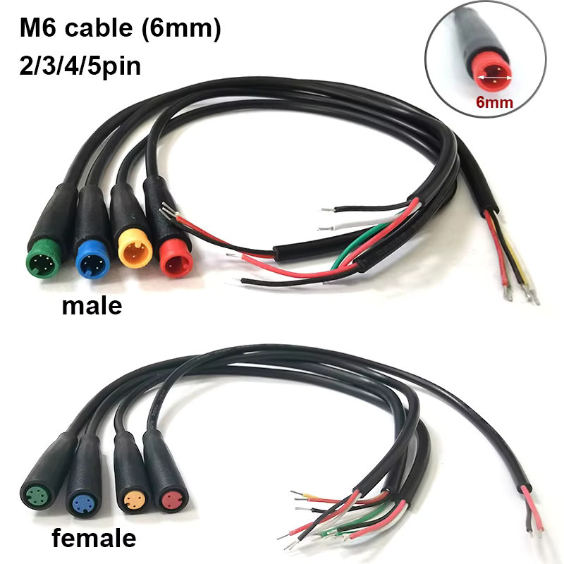 Julet Elektro-Ebike-Steckverbinder M6 M8 wasserdichter Stecker-Buchse Kabelanschluss für Signalsensoren in Schwarz - Bild 2