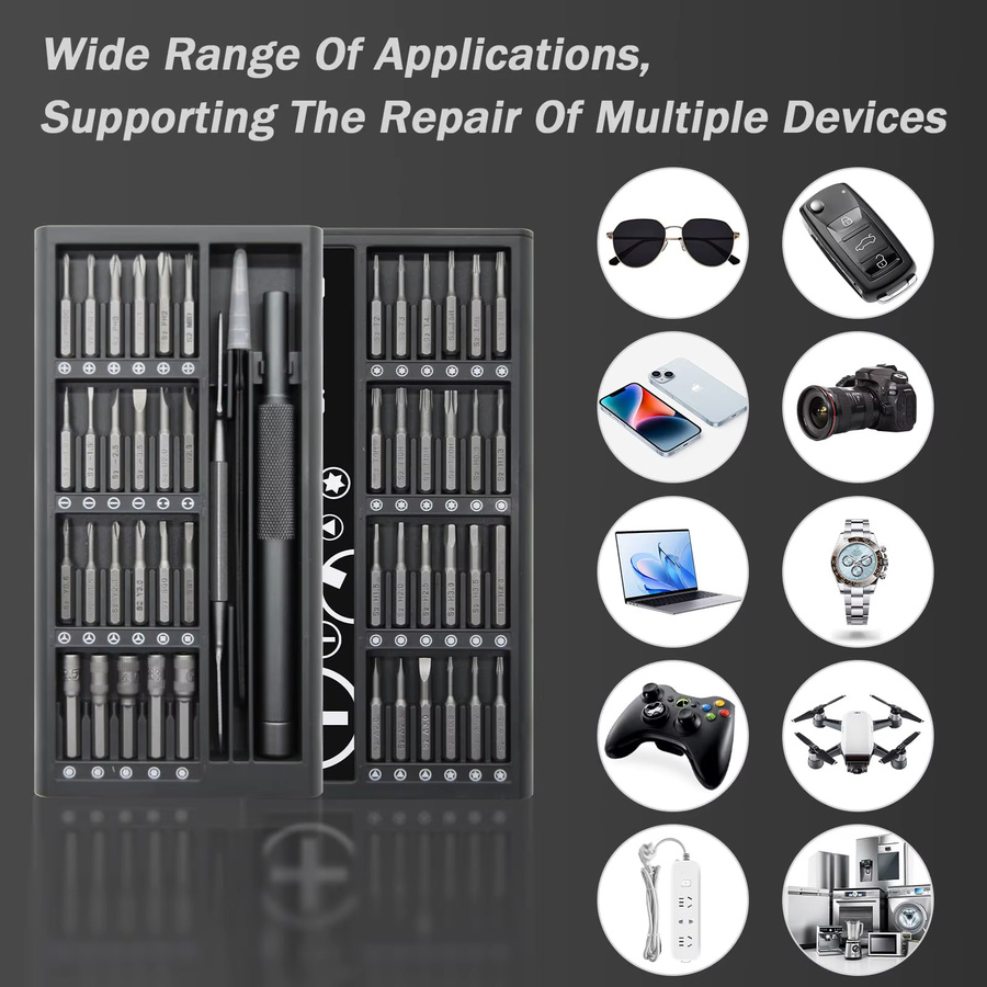 Galacok 50-in-1 Präzisions-Schraubendreher-Set mit S2-Bits in Schwarz, magnetisches Reparaturwerkzeug für iPhone, Brille, Kamera, Uhren und PC - Bild 3
