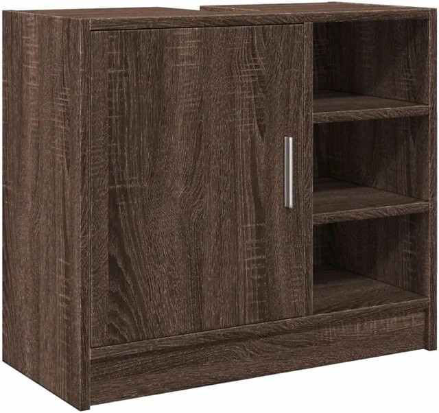 vidaXL Waschbeckenschrank in Eiche Braun aus Holzwerkstoff, B/T/H: 63 x 29 x 55 cm - Bild 1