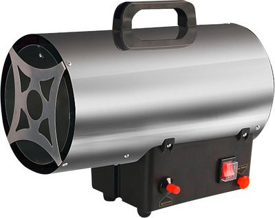 Gas-Heizgebläse aus Edelstahl in Silber und Schwarz, 70 W, B/T/H: 38,0 x 30,5 x 19,0 cm - Bild 1