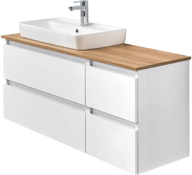 Pelipal Badmöbel-Set Quickset 360 mit Keramik Aufsatzbecken und Waschtischunterschrank in Weiß Glanz, B/H/T: 78 x 53 x 49 cm - Bild 2