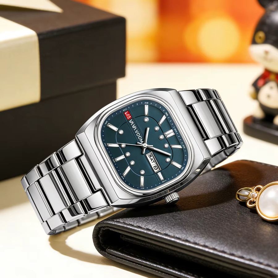 VA VA VOOM Armbanduhr, Quarz, Edelstahl, Schwarz, Eckig, 40 mm, Herren - Bild 2