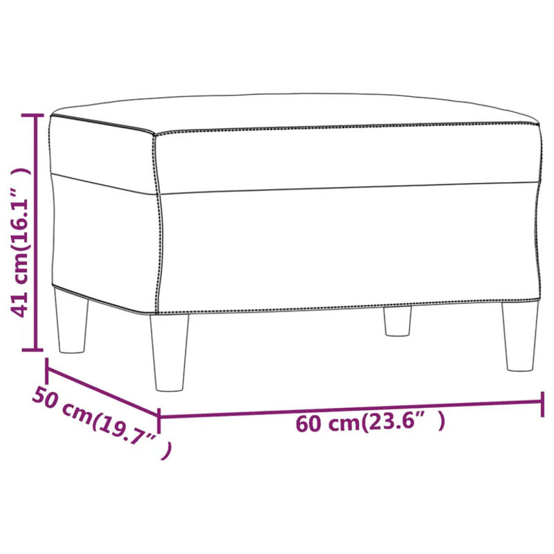 Vidaxl Polsterhocker aus Samt in Anthrazit/Grau, B/T/H: 60 x 50 x 41 cm - Bild 4