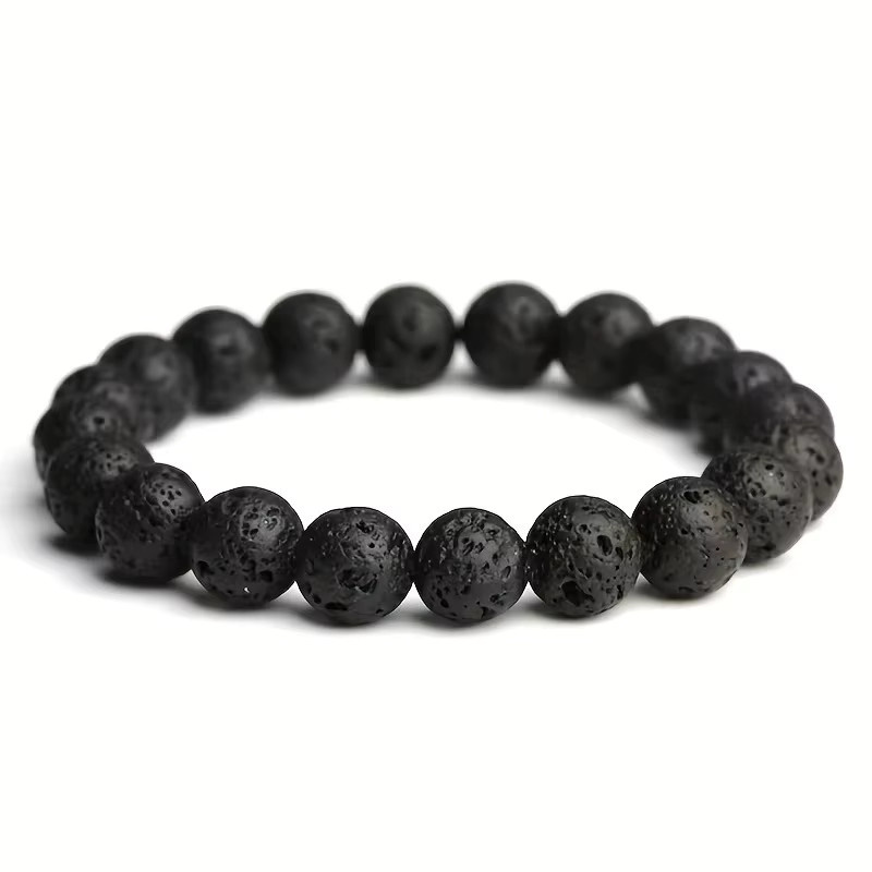 DAIPAN Armband, Vulkanische Perlen, Schwarz, Unisex - Bild 2