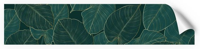 Myspotti Küchenrückwandfolie Leaves Green Selbstklebend B: 280 cm, H: 60 cm - Bild 1