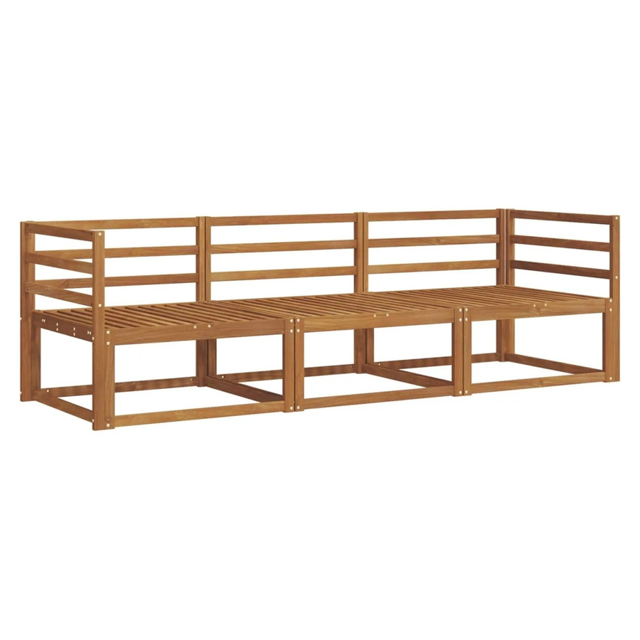 vidaXL Outdoor-Sofagarnitur 3-teilig aus Massivholz Akazie in Braun mit Lamellen-Design - Bild 2