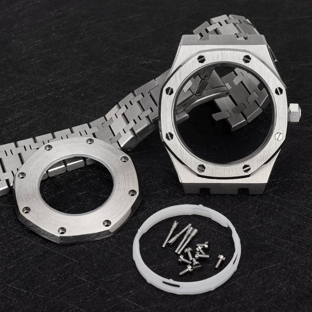 miaozhunke Uhrengehäuse Edelstahl, 41 mm, Silber - Bild 1