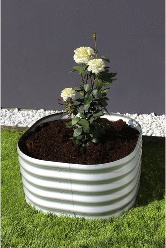 VITAVIA Hochbeet Terra Rund 401 aus Zincalume in Silberfarben, B/H/L: 82,1 x 40,1 x 82,1 cm - Bild 1