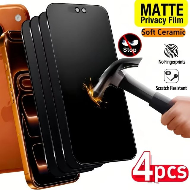 Matte Keramik-Sichtschutzfolie für Apple iPhone 11 bis iPhone 17 Pro Max im Set mit 1-4 Stück - Bild 1