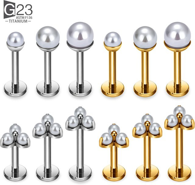 UHERA Ohrstecker Titan, Perle, Bicolor, Unisex - Bild 1
