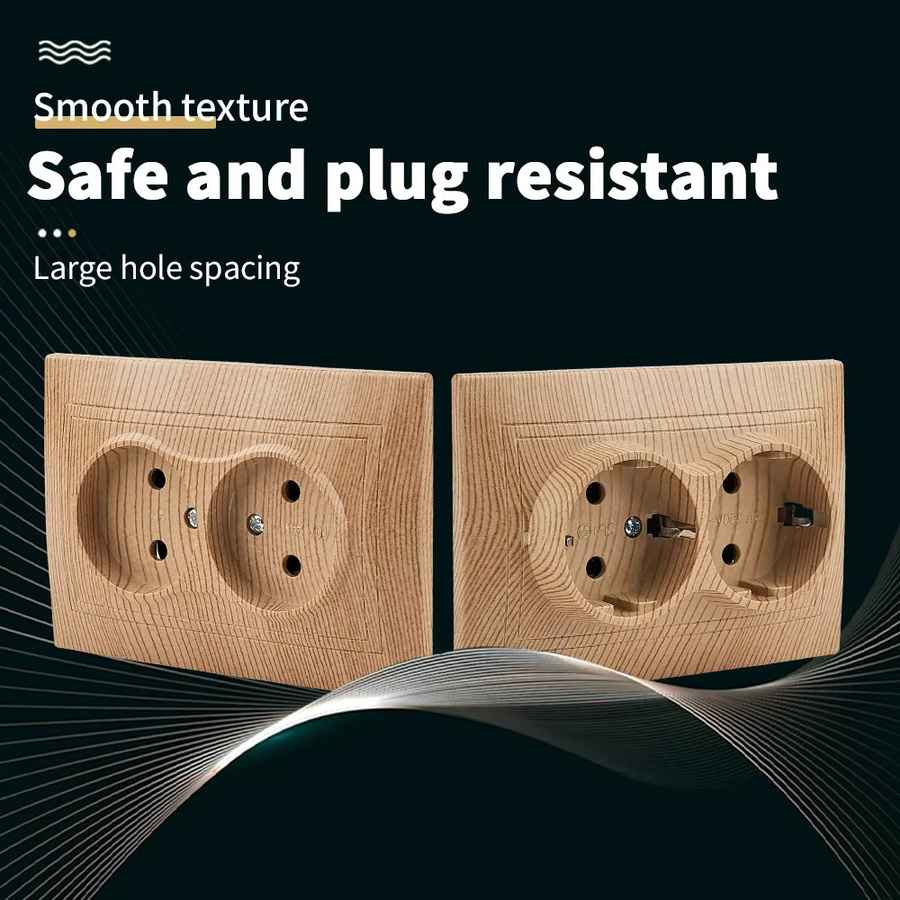 WESA Einbau-Steckdose aus lackiertem Kunststoff in Braun mit flammhemmenden Eigenschaften für EU-Standard-Stecker (250 V) - Bild 2