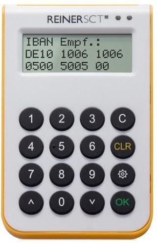 REINER SCT cyberJack one Chipkartenleser mit Sicherheitsklasse 3, SECODER-Funktion und TAN Generator, USB 2.0, weiß-gelb, B: 68 mm, T: 12 mm, H: 114 mm - Bild 1