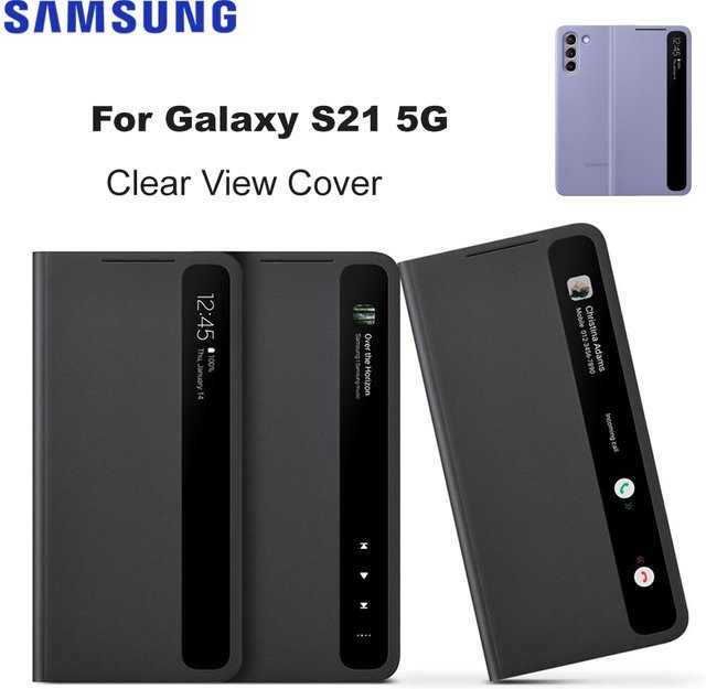 Samsung Smart View Flip Mirror Case für Galaxy S21 5G in Transparent oder Schwarz - Bild 1