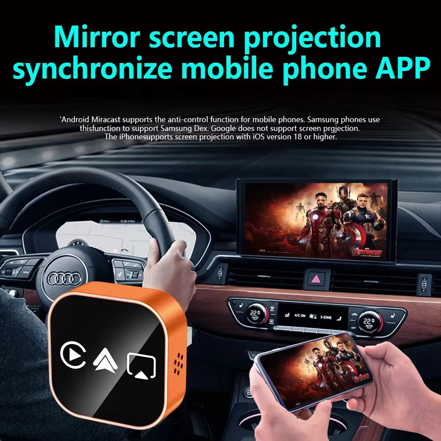 kebidumei 4-in-1 Bluetooth Adapter für CarPlay, Android Auto, AirPlay und Mirror Link in Schwarz - Bild 3