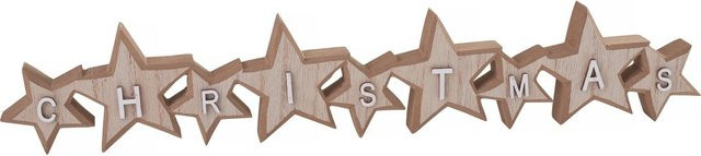 VBS Sternenreihe Christmas aus Holz in Weiß und Beige - Bild 1