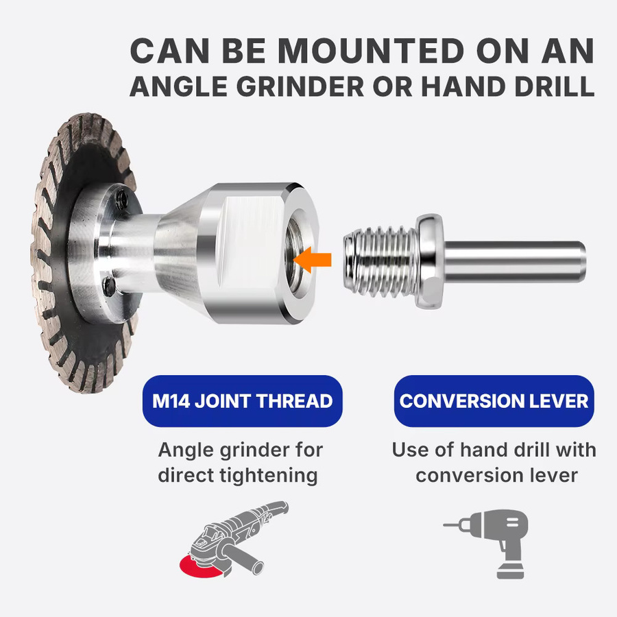 XCAN Mini-Diamantsägeblatt Turbo-Trennscheibe mit M14-Gewinde und abnehmbarem Flansch zum Schneiden von Granit, Marmor und Stein, Durchmesser: 50 mm - Bild 5