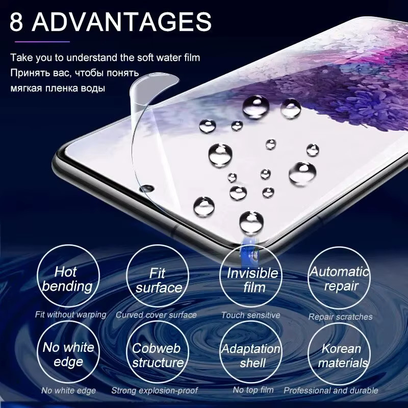 4er Pack Hydrogel Displayschutzfolien für Samsung Galaxy S24 S23 S22 S21 S20 S10 Ultra Plus FE A54 A34 A23 A14 in Transparent - Bild 3