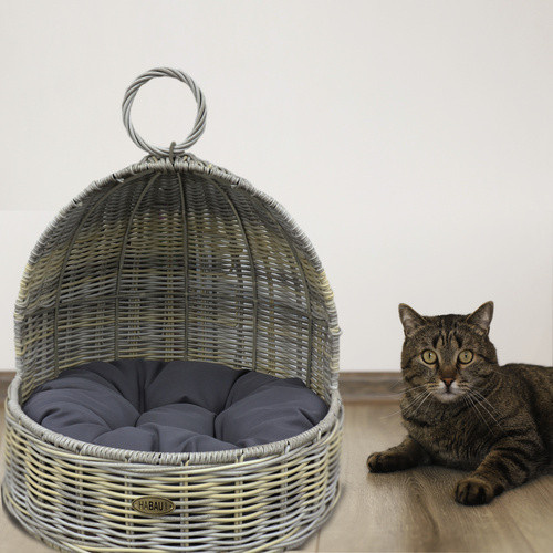 HABAU Katzenhöhle als Katzenbett in Graubeige mit B/T/H: 41 x 40 x 38 cm - Bild 3