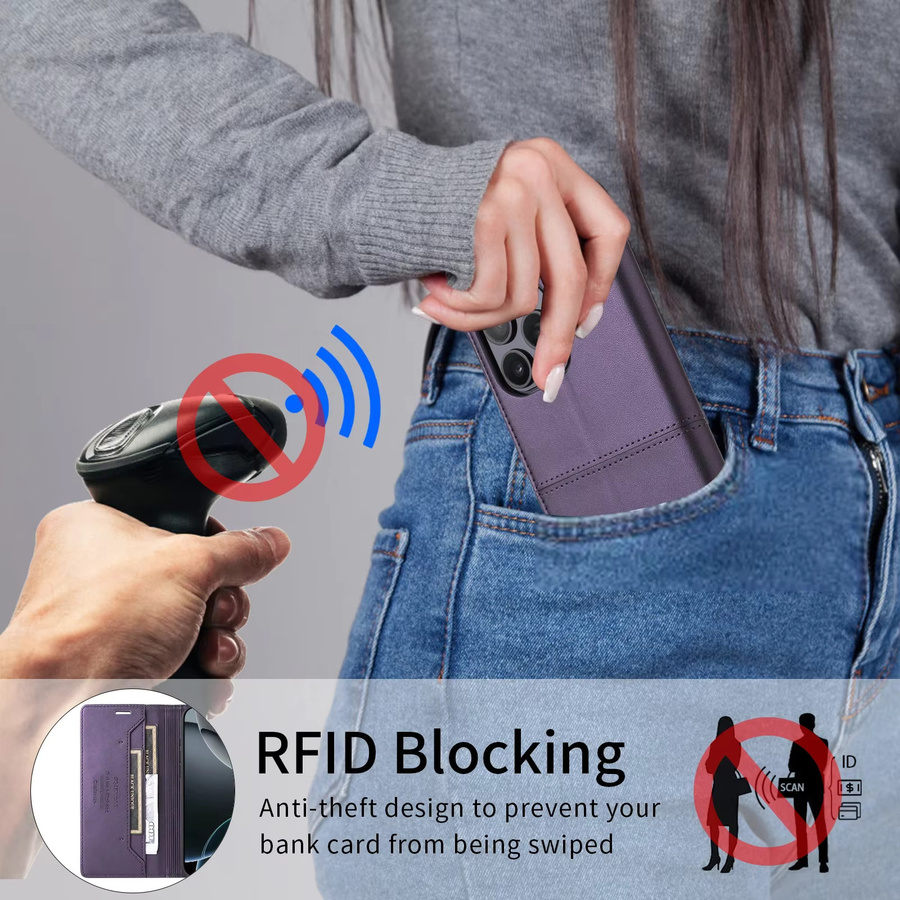 Flip-Lederhülle für Samsung Galaxy (verschiedene Modelle) als Brieftaschen-Schutzhülle in Schwarz oder Lila - Bild 5