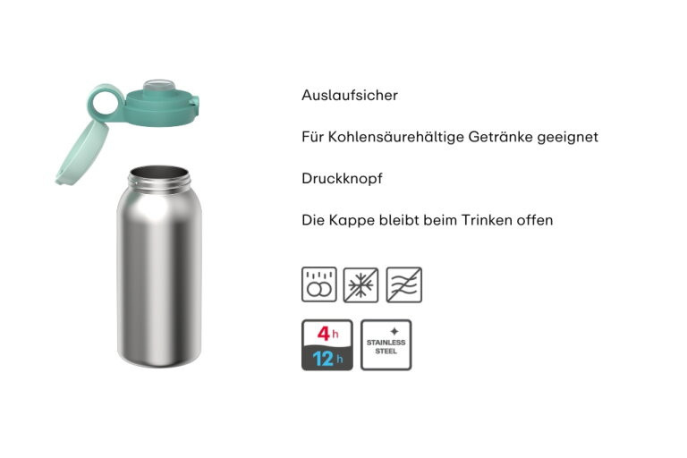 Mepal Campus Isolierflasche mit Klappdeckel in Green, 500 ml - Bild 2