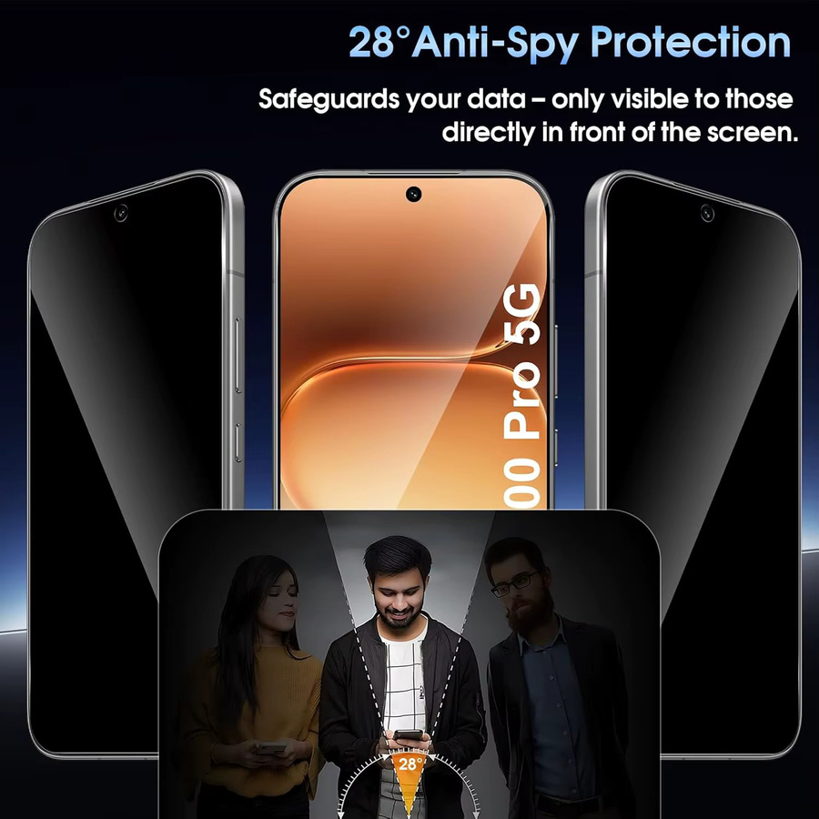 Honor 600 Pro 5G und Honor 600 Anti-Spy Displayschutzfolie aus gehärtetem Glas 2.5D 9H transparent - Bild 5