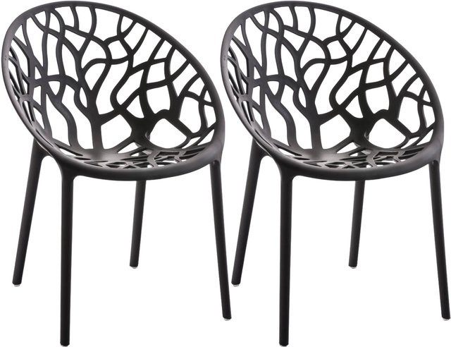 CLP Gartenstühle 2er Set Hope stapelbare Outdoor-Gartensessel aus Kunststoff mit Lehnen wetterfest und UV-beständig - Bild 1