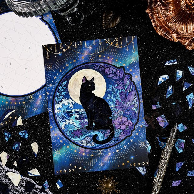3 Stück 3D Schwarze Katze Themen-Szenen-Aufkleber für DIY Scrapbook und Album Dekoration in Schwarz und Multicolour - Bild 1