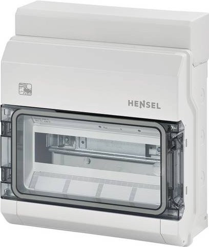 Hensel Kleinverteiler KV PC 9112 Aufputz in Weiß mit transparentem Deckel, 12 Teilungen, 1 Reihe - Bild 1