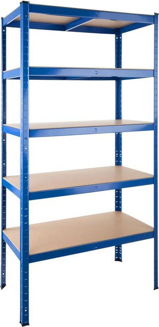 tectake Schwerlastregal Blau mit 5 verstellbaren Böden, B/T/H: 90,5 x 45,5 x 180,5 cm - Bild 2