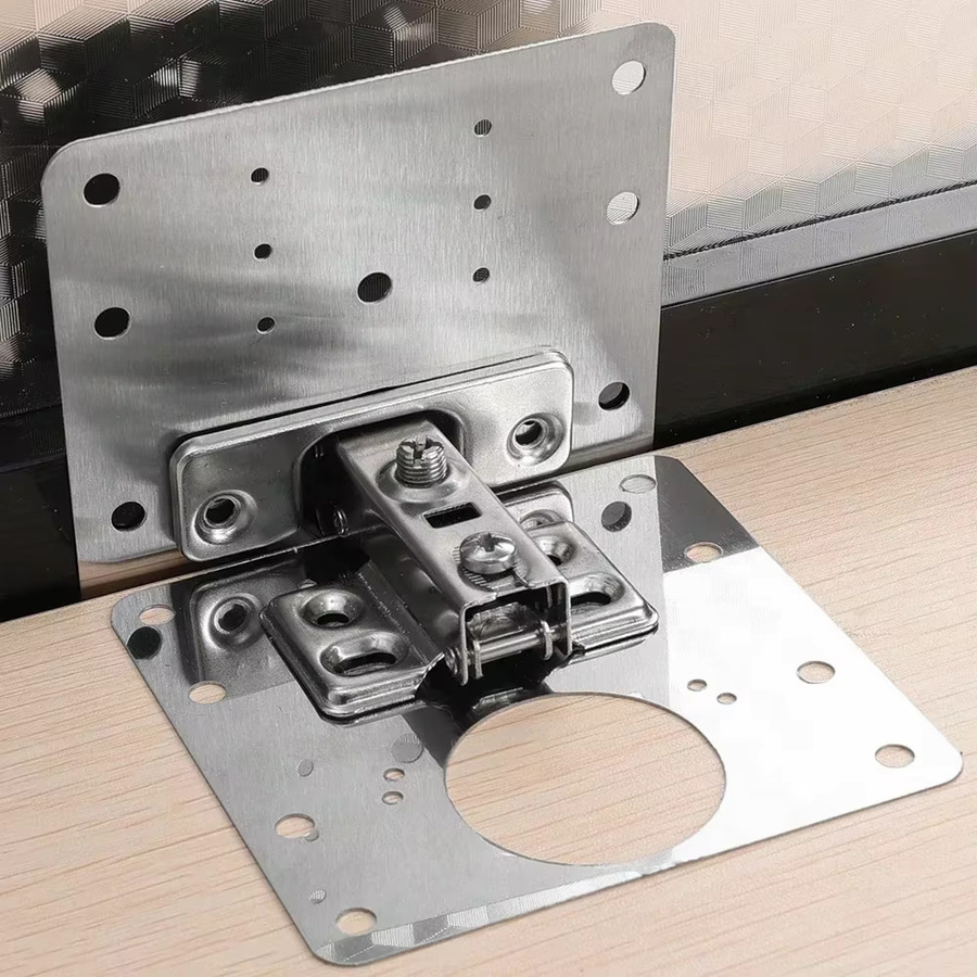 Reparaturplatten-Set für Schrankscharniere aus Edelstahl in Silber - Bild 2