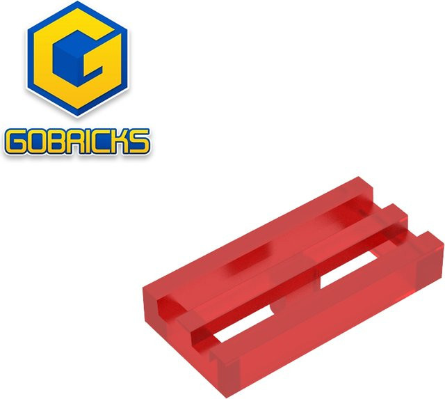 Gobricks GDS-602 Kühlergrill 1x2 Bausteine in Rot kompatibel mit Lego - Bild 1